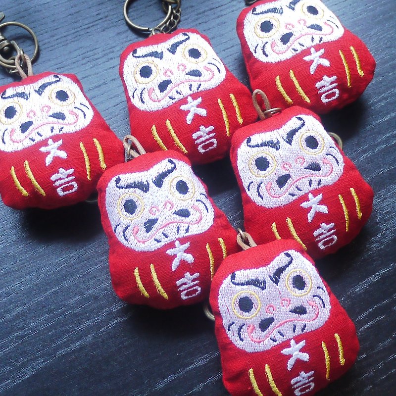 Lucky tedious embroidery cotton key ring strap (can be embroidered in English name please note) - Keychains - Thread Red