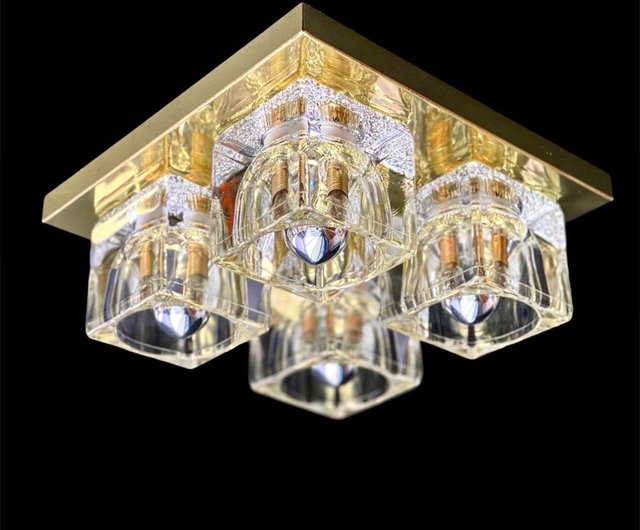 ミッドセンチュリー ヴィンテージ ミルククリスタルガラス装飾ランプ