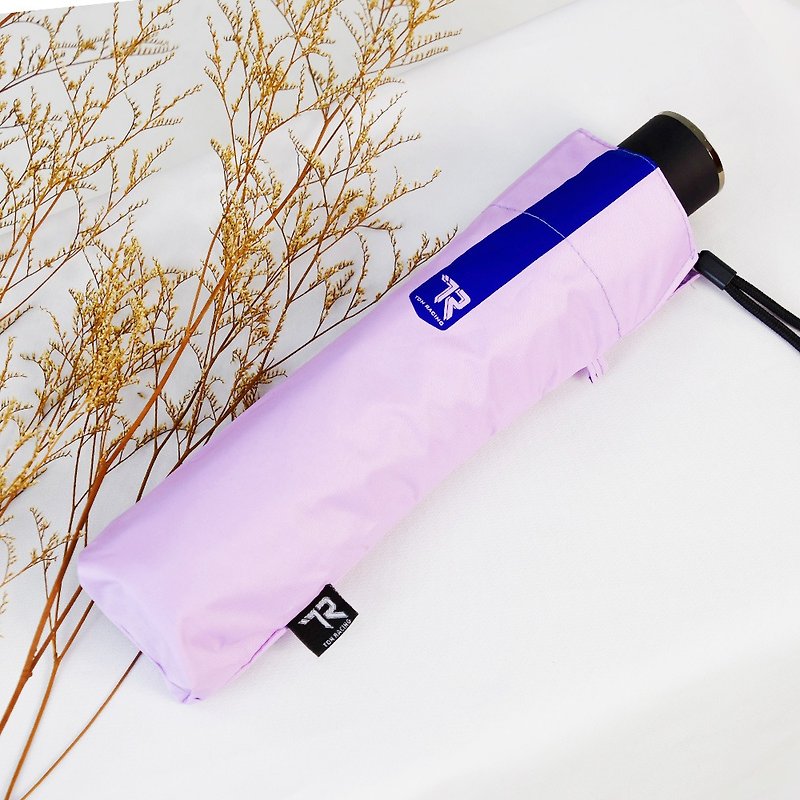 TDN素面專科降溫13度收的妙三折傘 超輕秒收傘自動收傘(薰衣紫) - 雨傘/雨衣 - 防水材質 紫色