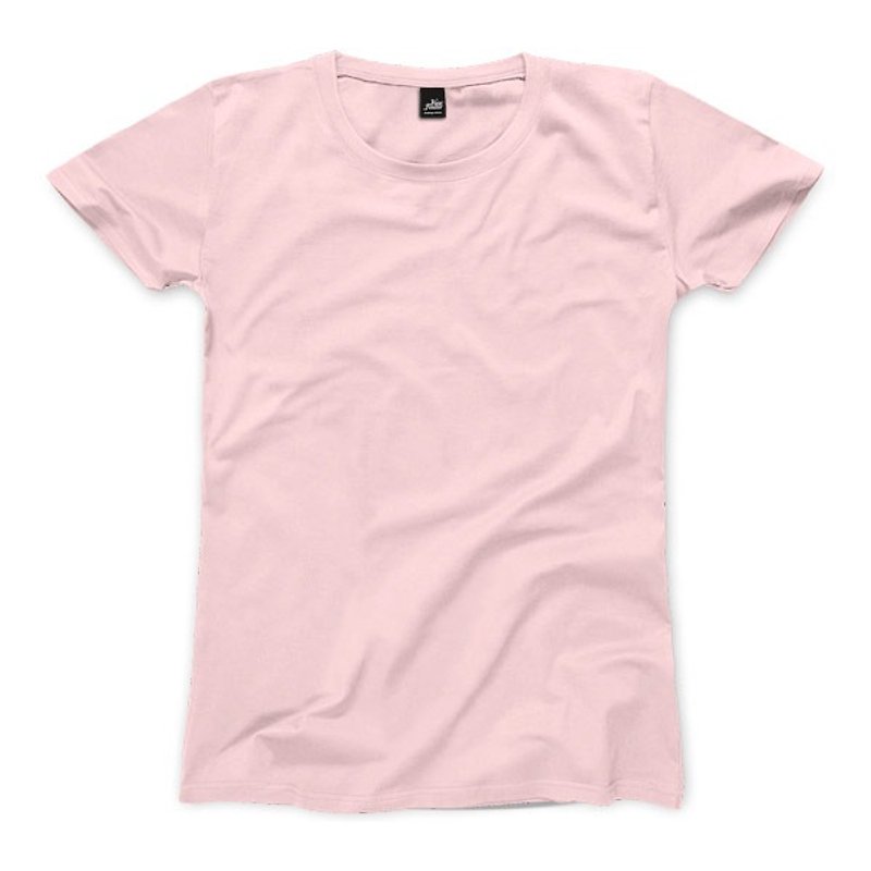 Plain female short-sleeved T-shirt - Pink - เสื้อยืดผู้หญิง - ผ้าฝ้าย/ผ้าลินิน 