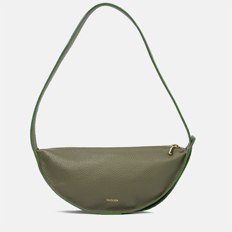 Eclipse M Leather Handbag | Moon Shaped Leather Purse | Modern Bag for Woman - 手提包/手提袋 - 真皮 卡其色