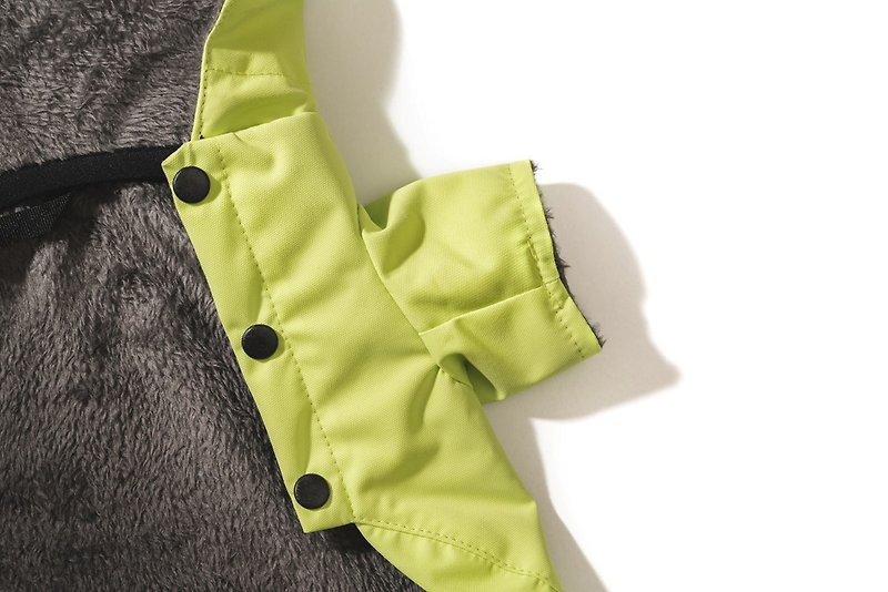 apetto Xiaowang Warm Waterproof Cloak Lime Green Feels Super Good Small Dog Plus Fur Pet Clothes - ชุดสัตว์เลี้ยง - เส้นใยสังเคราะห์ 