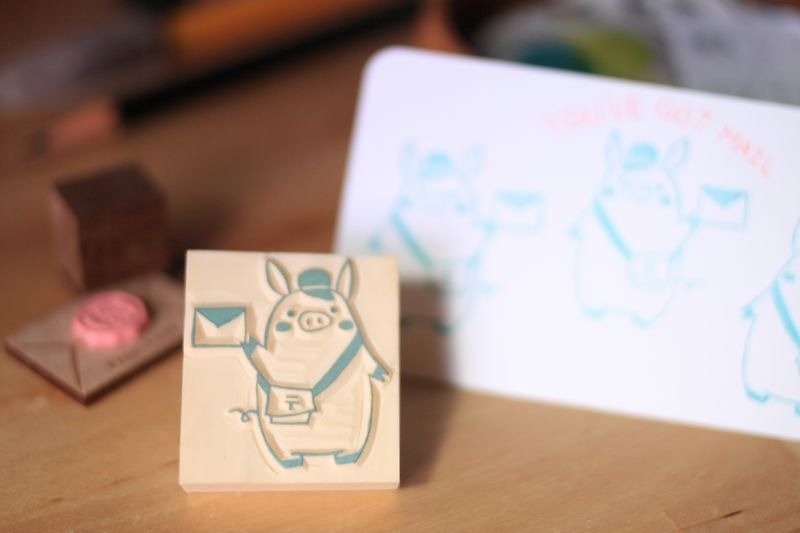 Piggy postman - Stamps & Stamp Pads - Rubber 