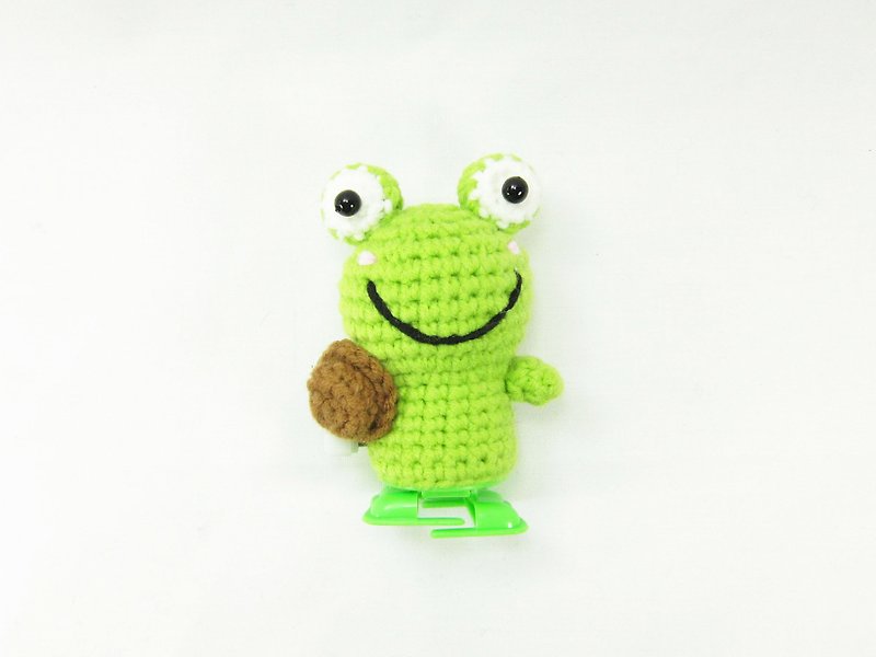 Gentleman Frog - big eyes frog - Clockwork - Toys - decorations - ของวางตกแต่ง - เส้นใยสังเคราะห์ สีเขียว