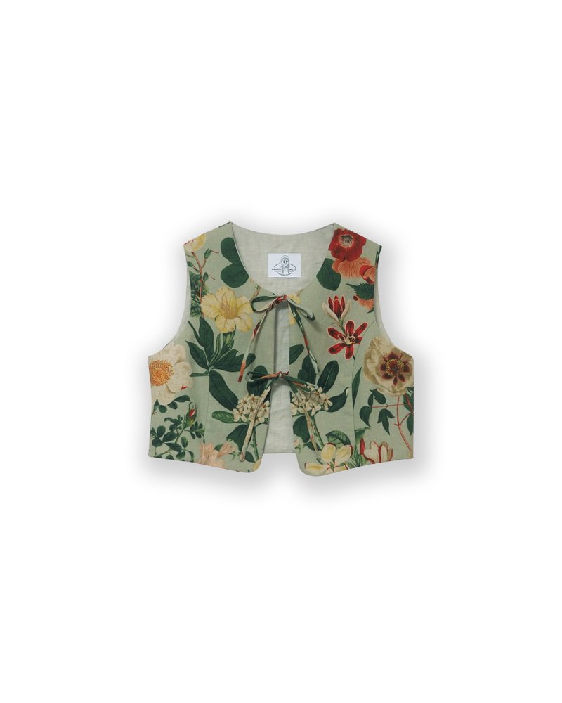 Short printed strappy vest jacket - Women's Vests - Cotton & Hemp 