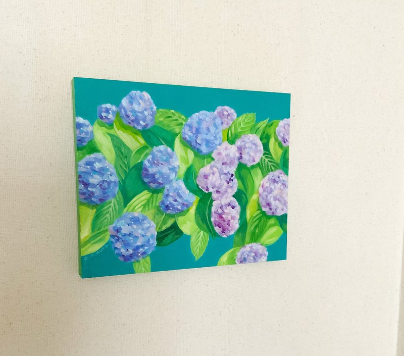 Painting oil painting hydrangea - Posters - Other Materials Green