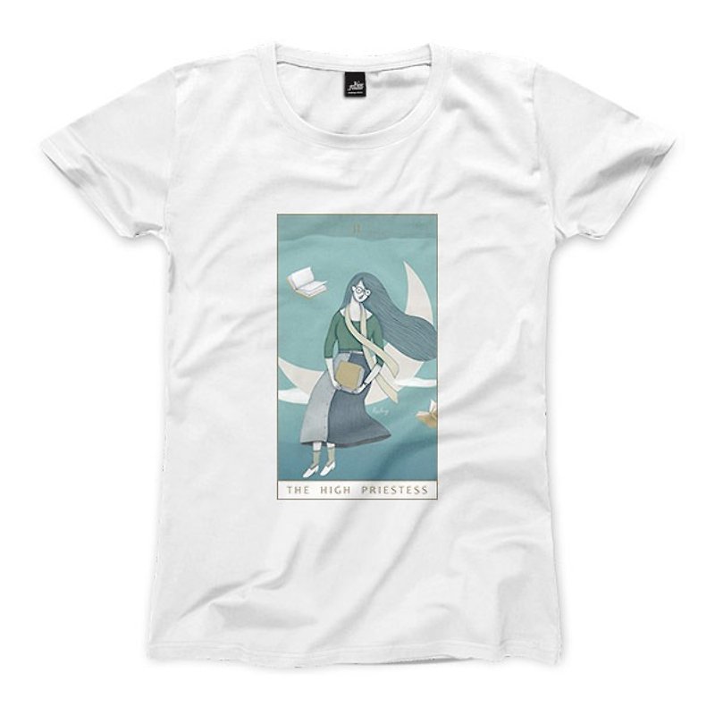 II |高巫女 - 白 - レディースTシャツ - Tシャツ - コットン・麻 