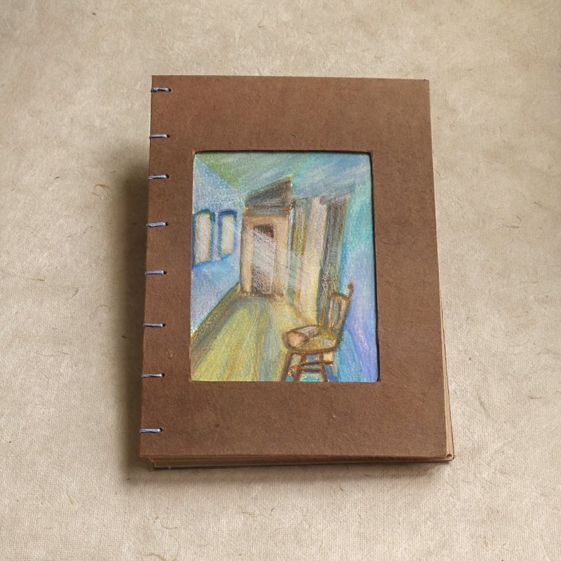 手工書/手工繪畫筆記本/手工裝訂/日記本 - 筆記本/手帳 - 紙 咖啡色