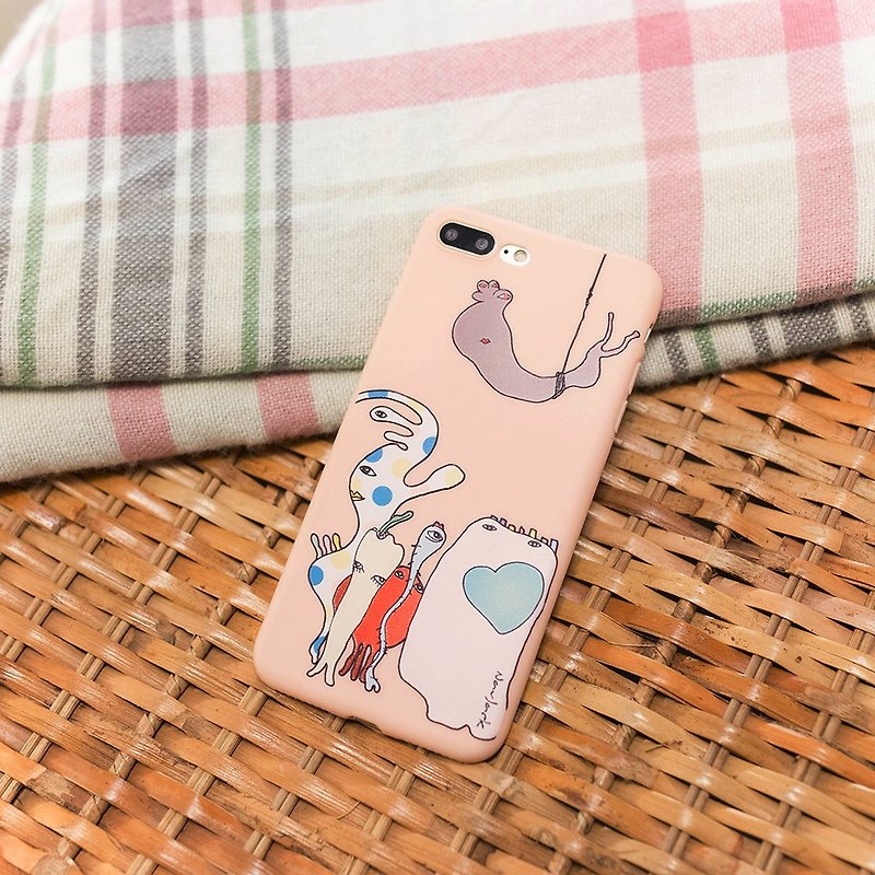 iPhone 8 Plus / 7 Plus (5.5吋) 小資族淺浮雕保護背套 薔薇粉 - 手機殼/手機套 - 塑膠 粉紅色