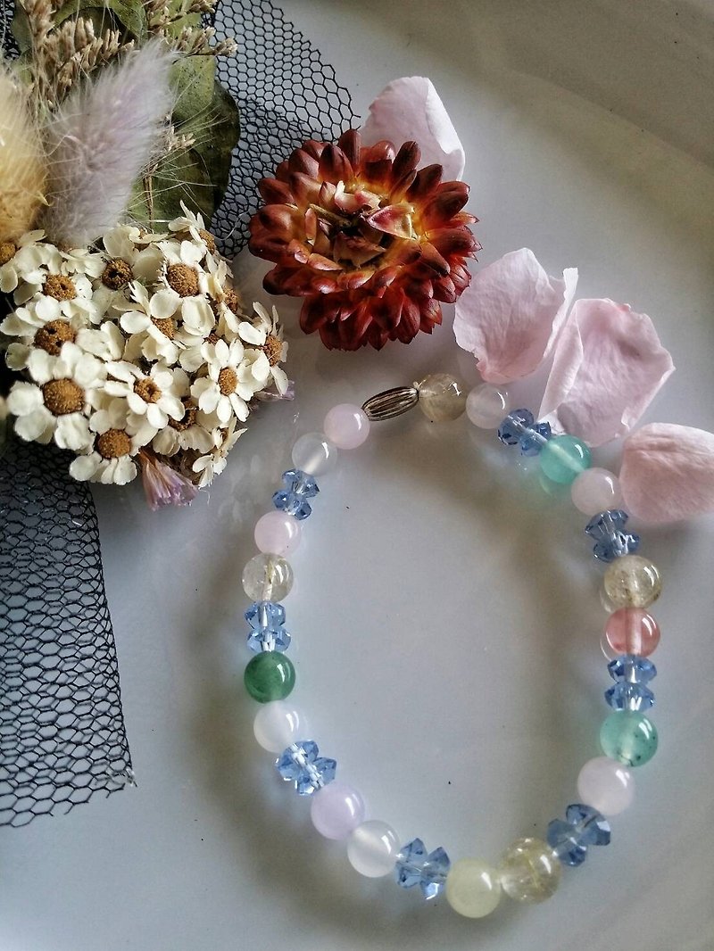 Valentine's Day [Rainbow Star] Hand-made X natural stone bracelet - Bracelets - Gemstone 
