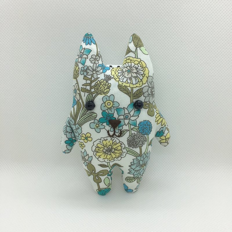 +Korean flower set + cat key ring - พวงกุญแจ - ผ้าฝ้าย/ผ้าลินิน สีเขียว