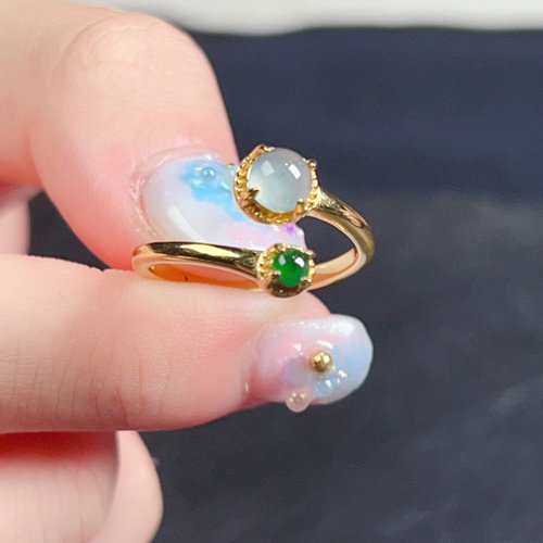 瓔珞珠寶盒 E.L.Jewelry Box 冰種翡翠蛋面設計款戒指 925純銀 | 天然緬甸玉A貨翡翠 | 送禮