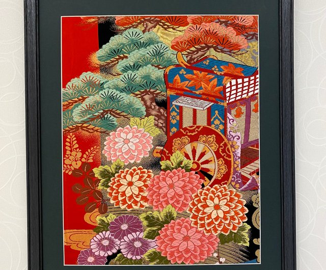 きものアート vintage 和モダン アートパネル 和風インテリア 梅