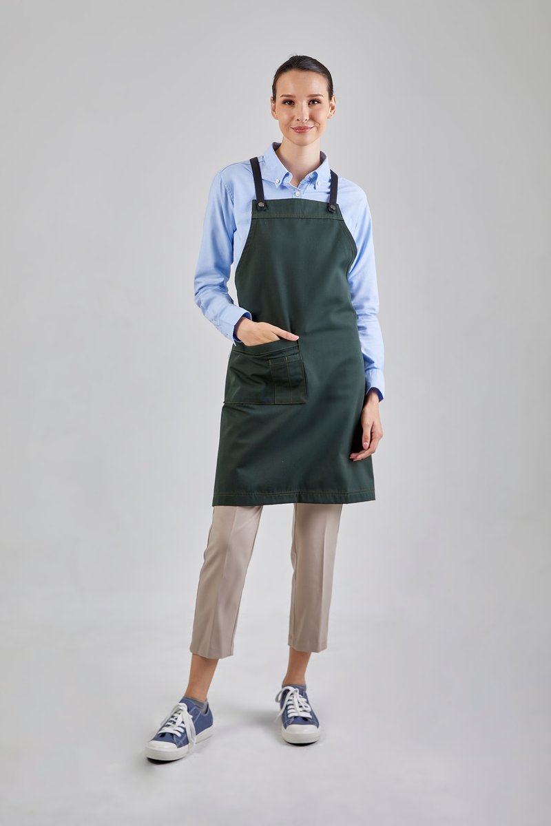 Motion Light Apron (Basil Green) 工作服 圍裙 - 圍裙 - 棉．麻 綠色