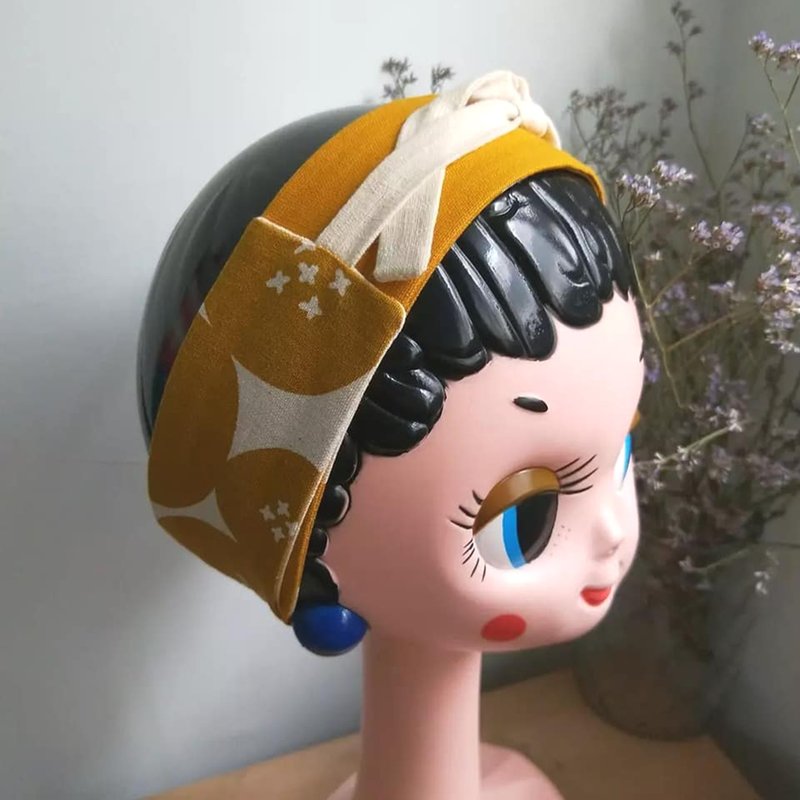 無限髮帶-自綁變化-芥黃日誌 - 髮夾/髮圈 - 其他材質 黃色