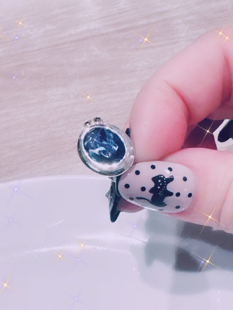 藍寶閃亮亮鑽 - 戒指 - 純銀 藍色