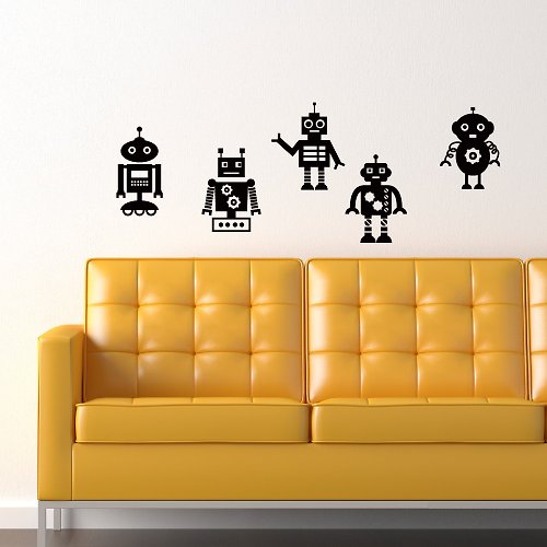 Smart Design 設計 壁貼 《Smart Design》創意無痕壁貼◆懷舊機器人 8色可選