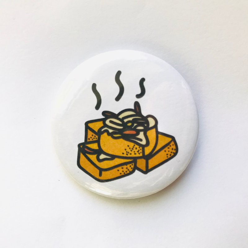 台灣味 經典零食美食 插畫圖案 徽章/別針-臭豆腐 - 徽章/別針 - 其他金屬 多色
