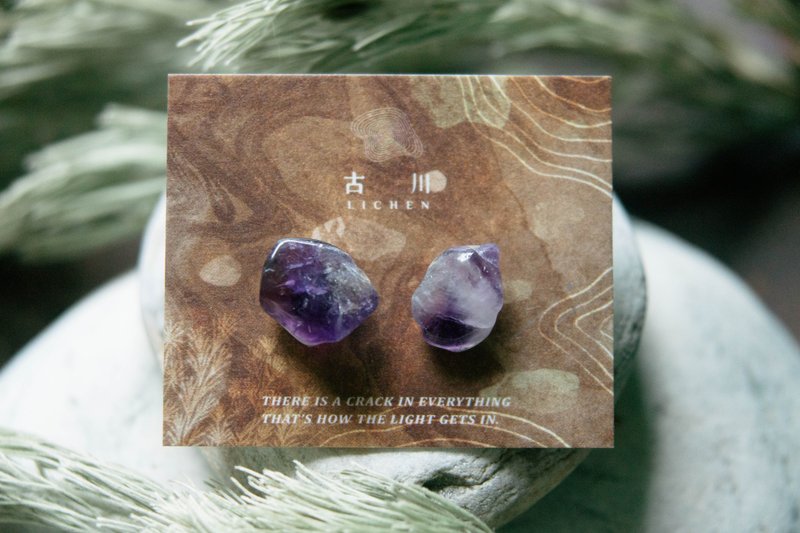 CRACK | 礦物系耳環 |  EARRINGS - 耳環/耳夾/耳骨夾 - 玉石 紫色