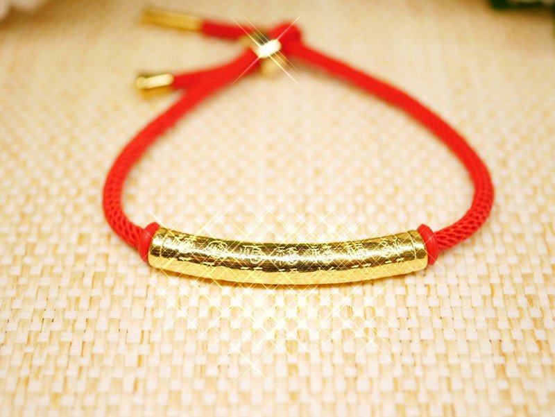 Gold Bracelet-Blessing Life Baifu Tube Gold Jewelry-Gold 9999 (Gift Milan Bracelet) - สร้อยข้อมือ - ทอง 24 เค 