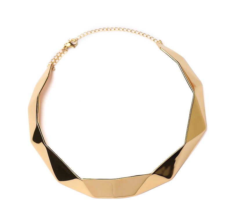 Vanity golden polygon neck - Necklaces - Other Metals Gold
