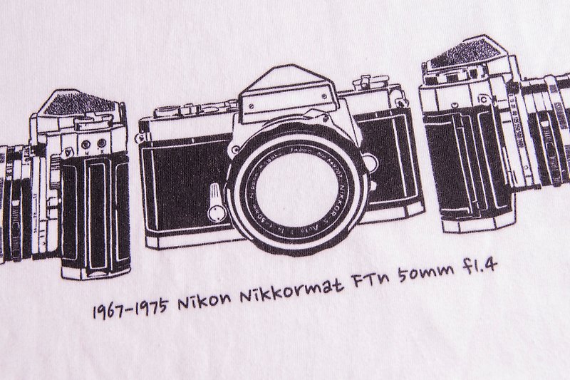 Long Sleeve T-Shirt - Vintage Camera NIKON Nikkormat FTn - Men's T-Shirts & Tops - Cotton & Hemp Black