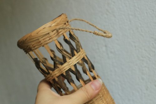 竹籠　炭籠　火箸 楽天市場】【一点限り】渡辺竹清作 鳳尾竹乱れ編み花籠
