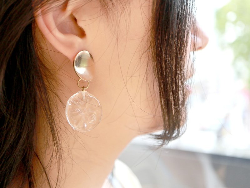 PATTI earrings- 燈工 手工燒製玻璃 耳環 - 耳環/耳夾 - 玻璃 透明