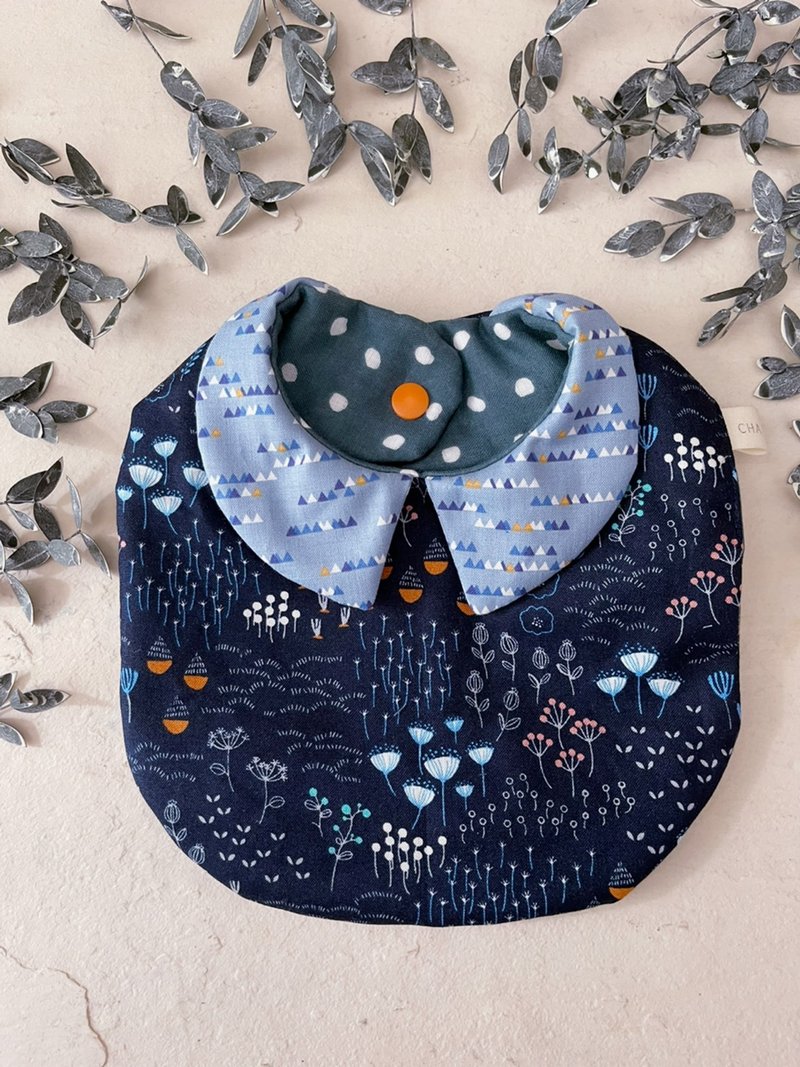 微型小森林     手工純棉六層紗小尖領圍兜口水巾 - 圍兜/口水巾 - 棉．麻 多色