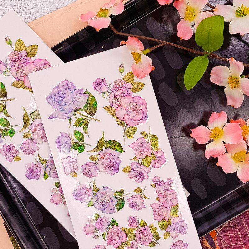 Purple Rose A/ Transfer Stickers - Stickers - Plastic Multicolor