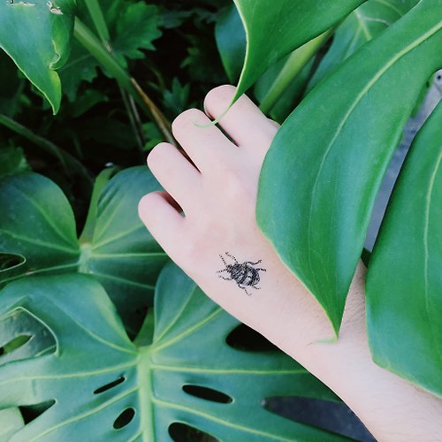 My dear Tattoo | 復古昆蟲 | 2入紋身貼紙 刺青貼紙 幾何 手繪 鍬型蟲 蜻蜓