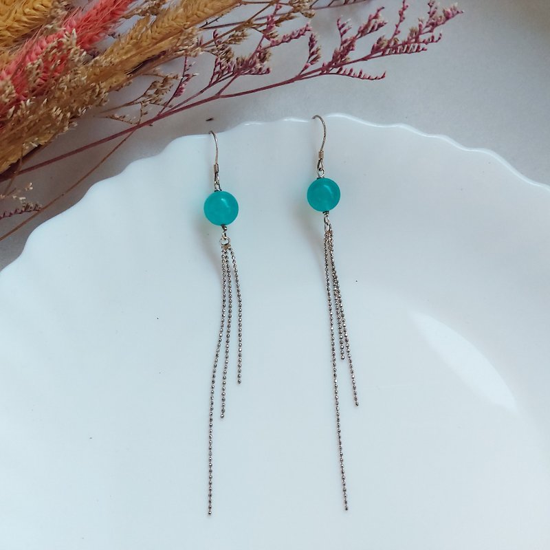 s925 sterling silver Stone earrings | handmade custom bracelet necklace earrings jewelry - Earrings & Clip-ons - Crystal 