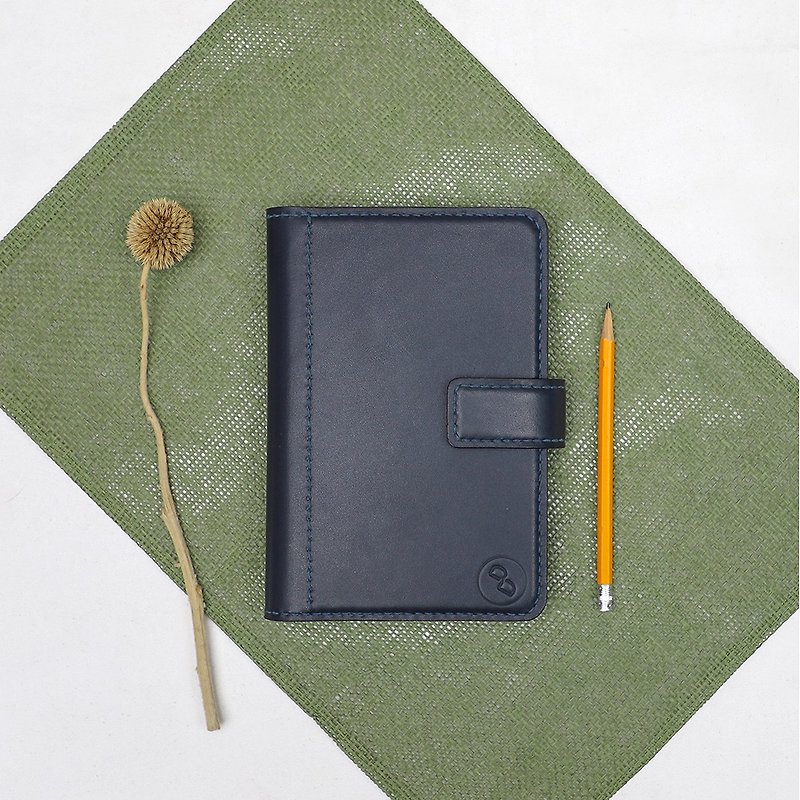 DUAL Vegetable Tanned Handmade Longevity Handbook-Dark Blue (School Gifts, Gifts, Graduation Season) - Notebooks & Journals - Genuine Leather Blue