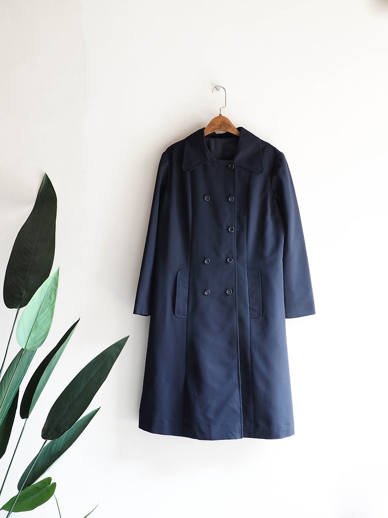 Aichi Hailan Youzi Japanese college antique thin material windbreaker jacket trench_coat dustcoat - เสื้อแจ็คเก็ต - เส้นใยสังเคราะห์ สีน้ำเงิน