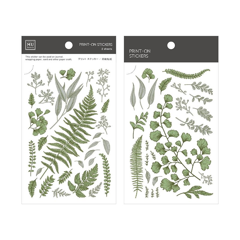 【Print-On Stickers 轉印貼紙】no.50-古老蕨類 | 花草系列 - 貼紙 - 其他材質 綠色