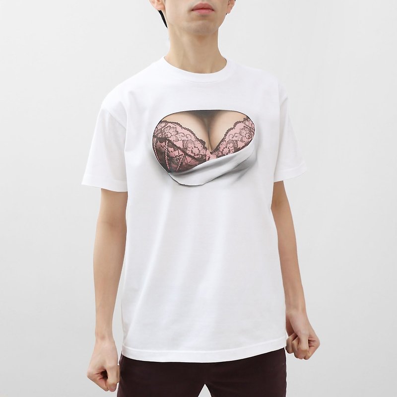 Mousou Burst T-shirts/ COCOA & PINK Bra/ M size - Unisex Hoodies & T-Shirts - Cotton & Hemp Pink
