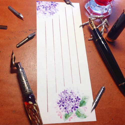 A Stroke of Flower Notes～水墨画～紫陽花～（1パック20枚入り）