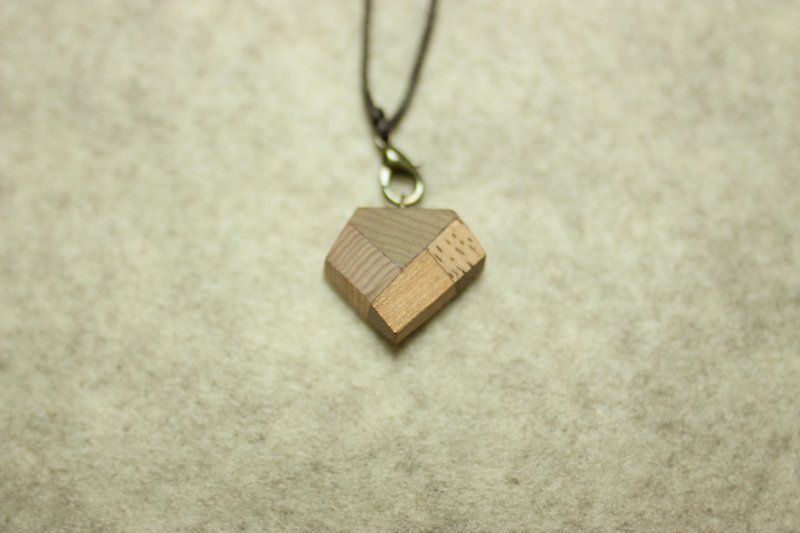 Wood and stone - cut gem - Necklaces - Wood Brown