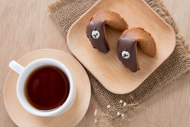 [Bear & Pig Fortune Cookie] 250 - Handmade Cookies - Fresh Ingredients Pink