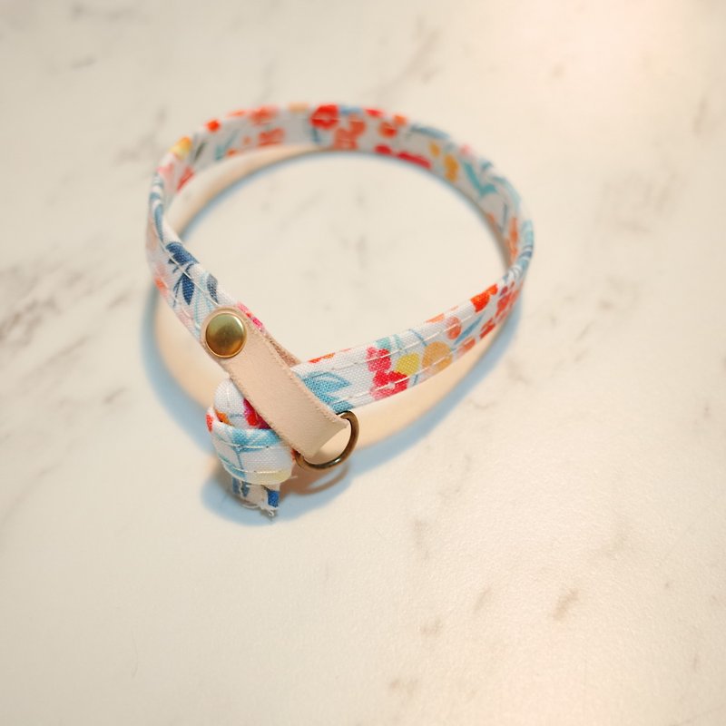 Cat collar spring friendship small broken flower planted skin with bells can be purchased with a tag - Collars & Leashes - Cotton & Hemp 