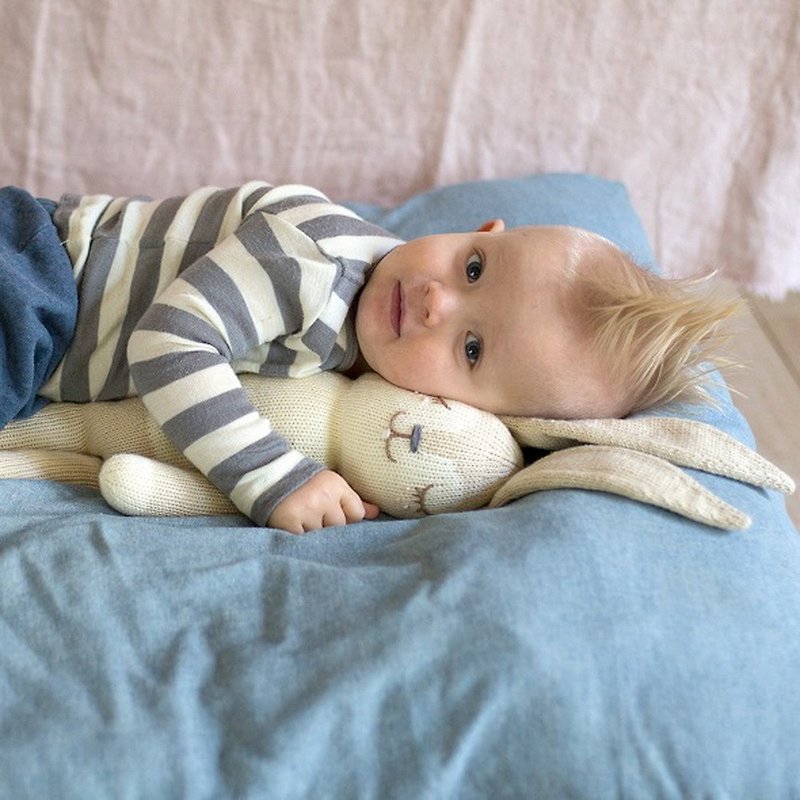 US Blabla Kids cotton knit dolls (small only) - Khaki rabbit 1-04-062 - Kids' Toys - Cotton & Hemp Khaki