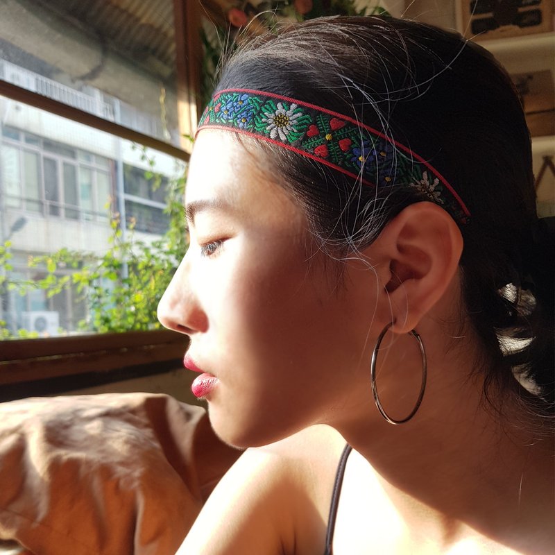 【畢業季】織帶一字髮帶 髮帶 織帶 髮飾 - 髮箍/髮帶 - 其他人造纖維 紅色