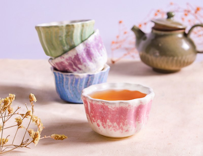 陶瓷3D列印 | 雙層杯 - 茶杯 咖啡杯 優雅喝茶不再燙手 - 花瓶/花器 - 瓷 粉紅色