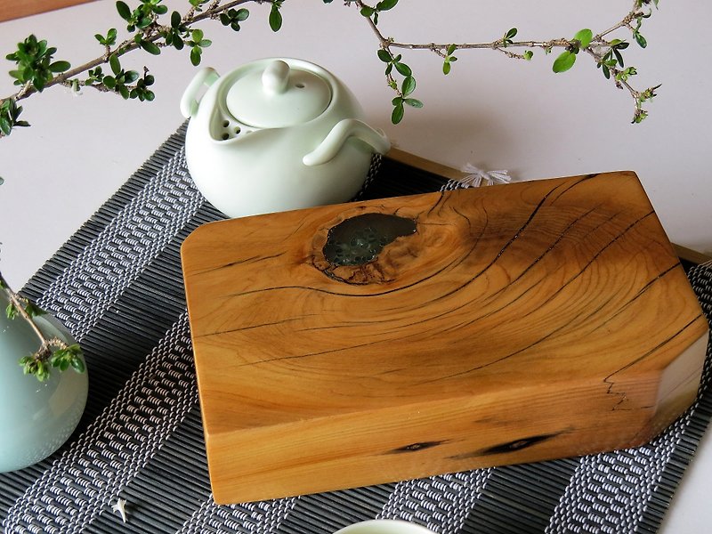 HO MOOD Luminous Series-Phoenix Eye Tea Boat - Coasters - Wood Gold