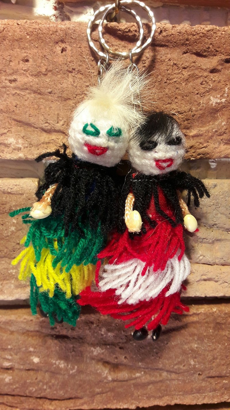 Ukuku couple 1-red and green - Keychains - Wool Multicolor