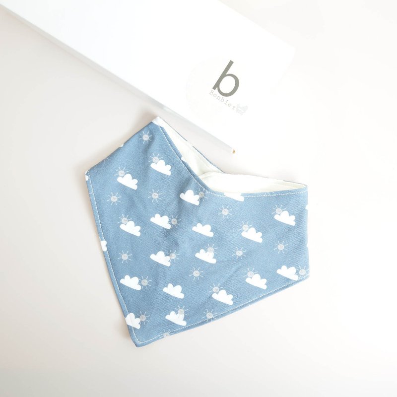 Bonbies Little Cloud Organic Cotton Baby Triangle Bib/Saliva Towel - ผ้ากันเปื้อน - ผ้าฝ้าย/ผ้าลินิน ขาว