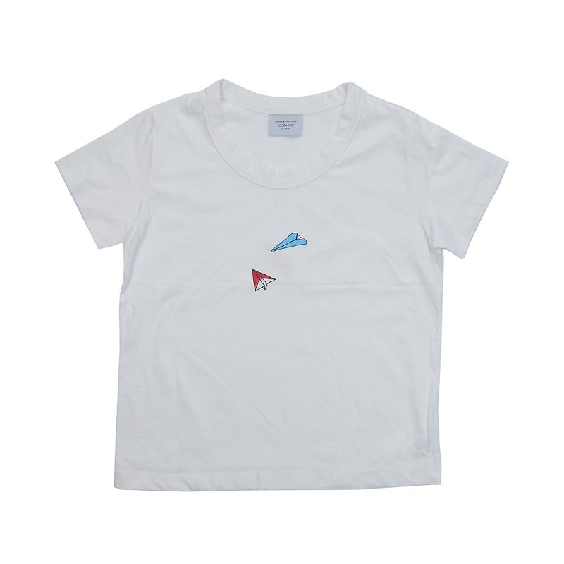 ボディから当店オリジナル　紙飛行機 Tシャツ　レディースフリーサイズ　Tcollector - 女 T 恤 - 棉．麻 白色