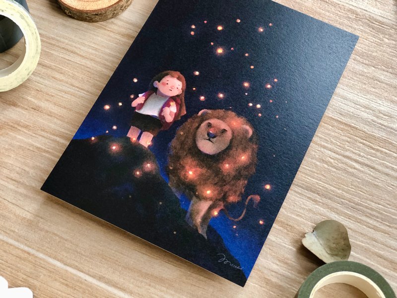 Girl and the Lion / Postcard - การ์ด/โปสการ์ด - กระดาษ หลากหลายสี