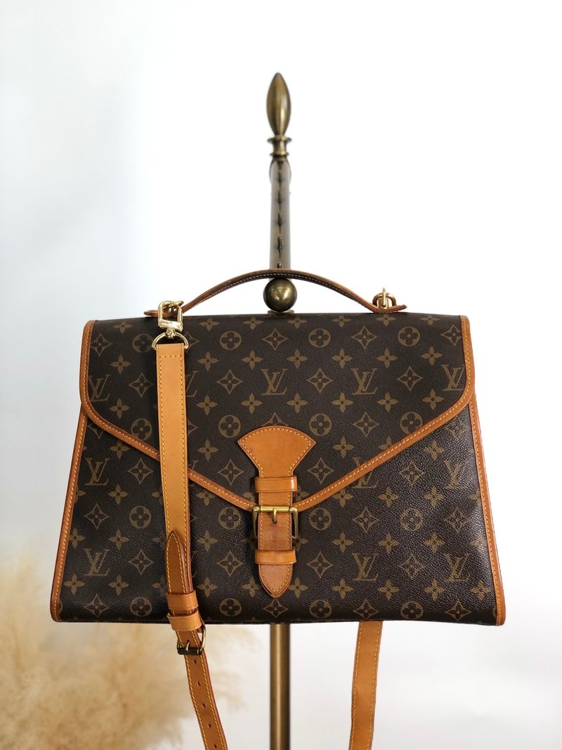 【 日本直送　名牌中古包 】LOUIS VUITTON モノグラム ショルダーバッグ ブラウン バックル PVC レザー ビバリー 2way cmkh5s - 側背包/斜背包 - 防水材質 咖啡色
