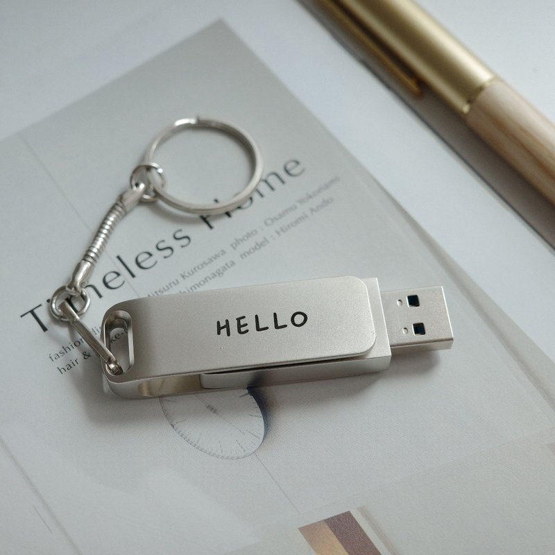 客製化 USB 隨身碟 旋轉式USB 金屬霧面 USB吊飾 - 其他 - 其他金屬 